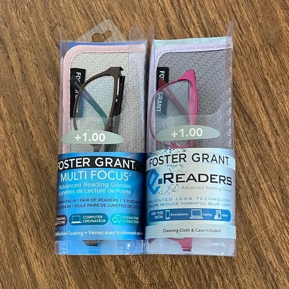 FOSTER GRANT READING GLASSES / 2 pairs +1.00 NWT - Picture 2 of 6